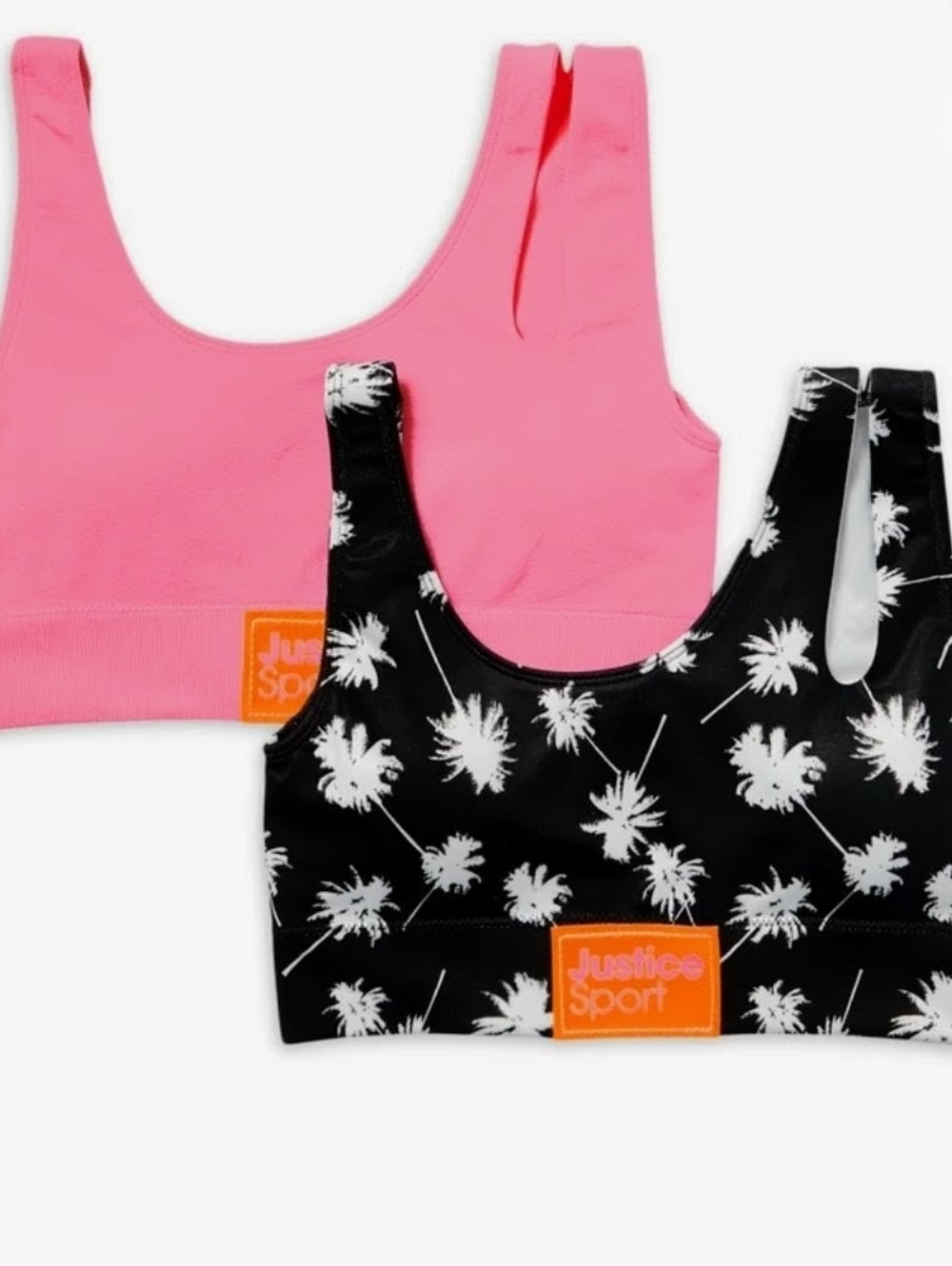 JUSTICE 2 Pack Girls Sports Bras 38 NWT